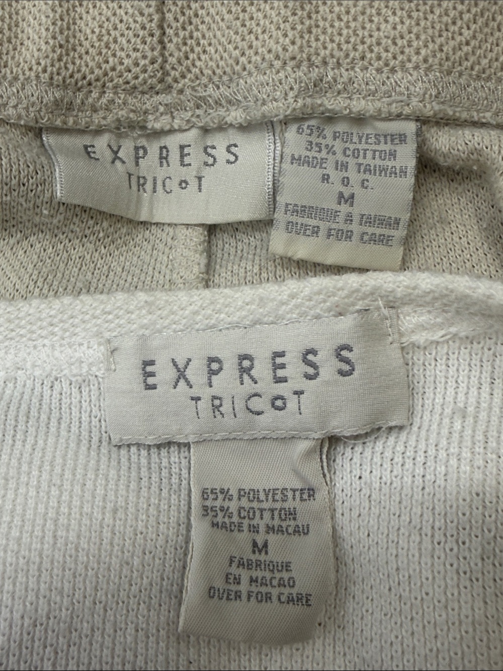 Express Cream & Ivory Striped Knit Tank and High-Waist Shorts - Picture 3 of 15
